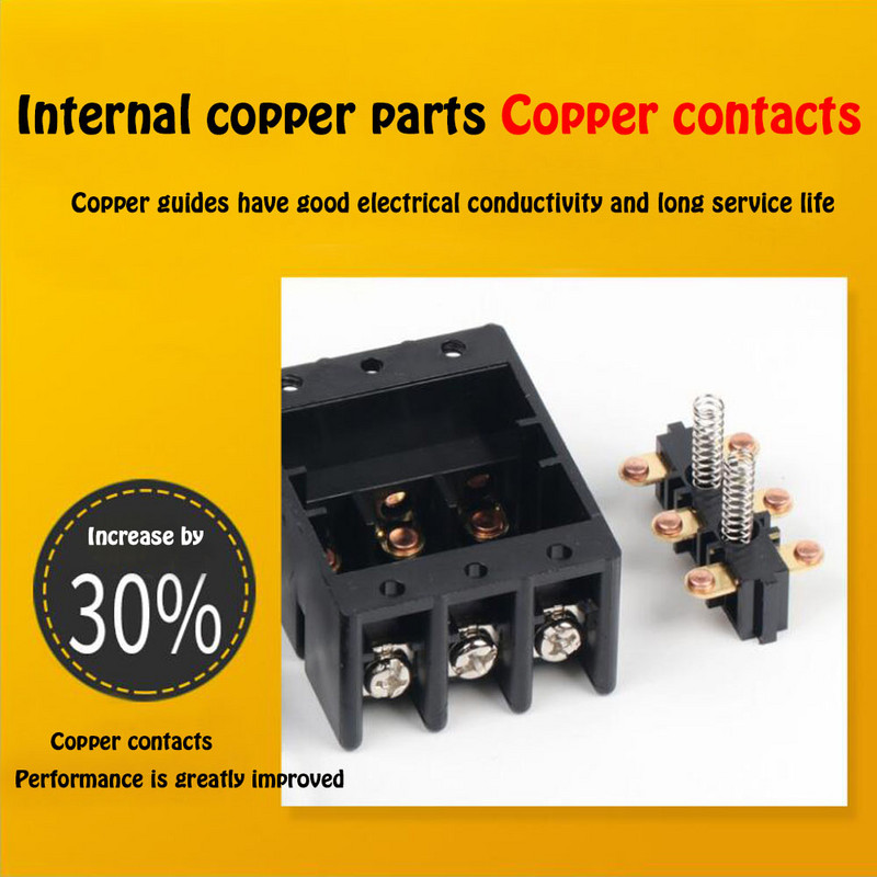 AC 380V 2KW I/O Uključeno Isključeno Start Stop Tipkasti prekidač 6 vijčanih priključaka QCS1 Velika/mala ploča