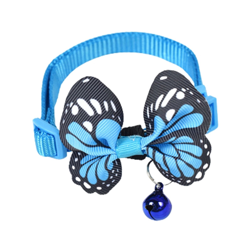 1Pc Set Šarene slatke ogrlice s leptirima Podesiva kopča Ogrlice za mačke Oprema za kućne ljubimce Otisak stopala Personalizirane ogrlice za mače Puppy A