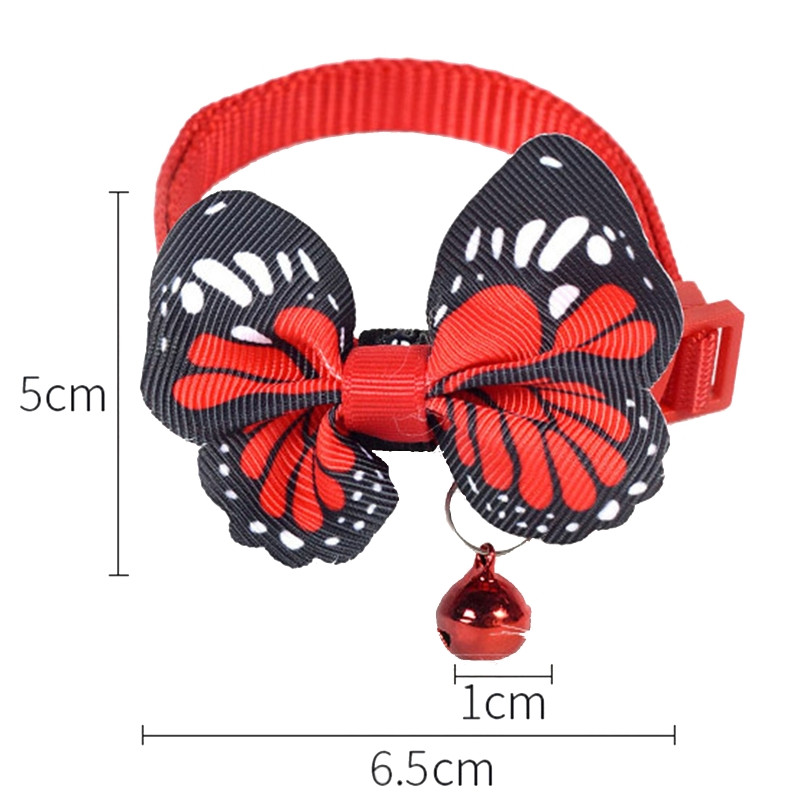 1Pc Set Šarene slatke ogrlice s leptirima Podesiva kopča Ogrlice za mačke Oprema za kućne ljubimce Otisak stopala Personalizirane ogrlice za mače Puppy A