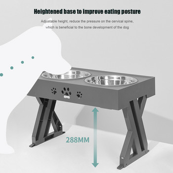 Ρυθμιζόμενο μπολ σκύλου από ανοξείδωτο ατσάλι Μεγάλα μπολ φαγητού Ταΐστρες νερού με βάση τροφοδοσίας κατοικίδιων διπλών μπολ για γάτες Τραπέζι ανύψωσης για σκύλους