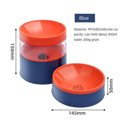 Divu kaķu bļodas 2 vienā automātiskā mājdzīvnieku barotava noņemama gravitācijas ūdens dozators pārtikas bļoda jauninājums Pacelts dizains pret vemšanu