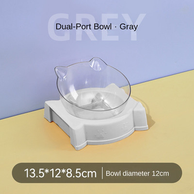 Divu kaķu bļodas 2 vienā automātiskā mājdzīvnieku barotava noņemama gravitācijas ūdens dozators pārtikas bļoda jauninājums Pacelts dizains pret vemšanu