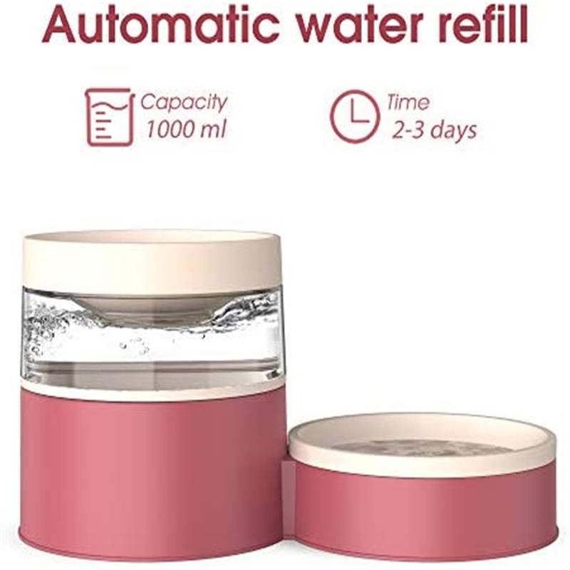 Divu kaķu bļodas 2 vienā automātiskā mājdzīvnieku barotava noņemama gravitācijas ūdens dozators pārtikas bļoda jauninājums Pacelts dizains pret vemšanu