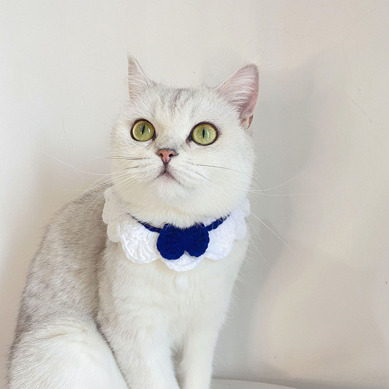 Pas Mačka Ovratnik s leptir kravatom Božićni dodaci za kućne ljubimce Ručno rađene pletene vunene bandane za mačke Kravate Podesivo štene Mačka Ovratnik s šalom