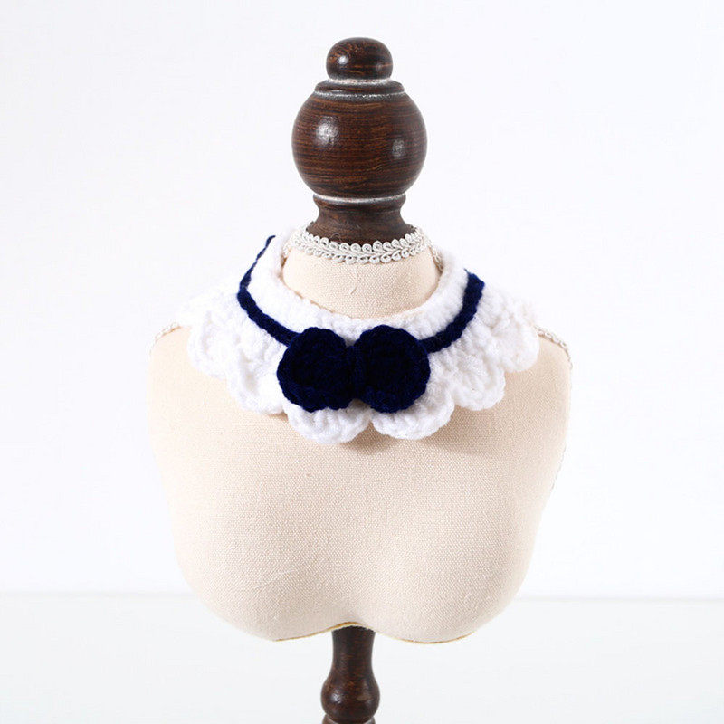 Pas Mačka Ovratnik s leptir kravatom Božićni dodaci za kućne ljubimce Ručno rađene pletene vunene bandane za mačke Kravate Podesivo štene Mačka Ovratnik s šalom