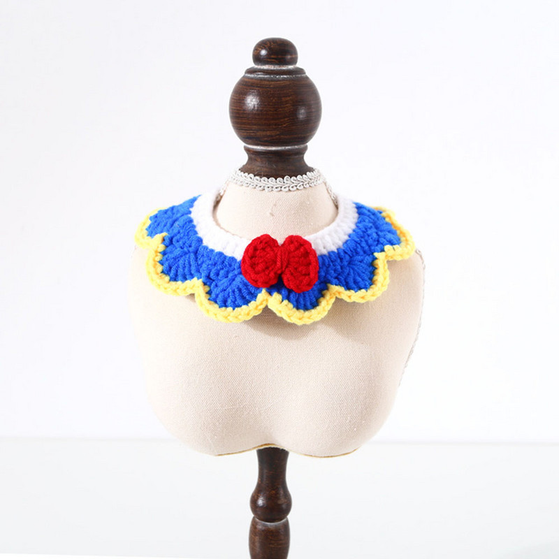 Pas Mačka Ovratnik s leptir kravatom Božićni dodaci za kućne ljubimce Ručno rađene pletene vunene bandane za mačke Kravate Podesivo štene Mačka Ovratnik s šalom