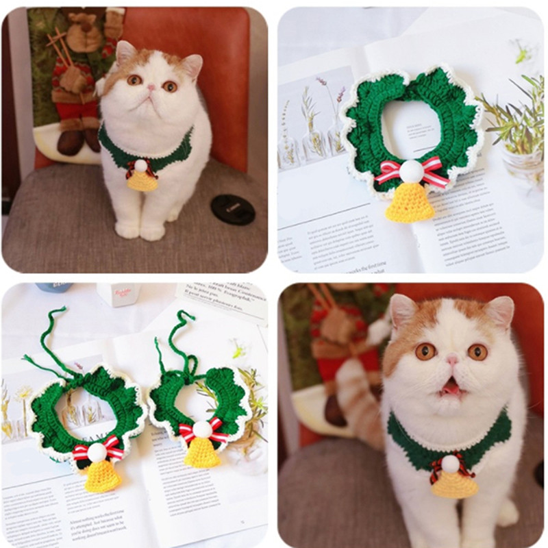 Kassid Koerad Kaunistused Jõulusall Kootud Lemmiklooma kaelarihm Kassikelluke Bandana Kutsika Jõulusoomus Kostüüm 2023 Uus armas