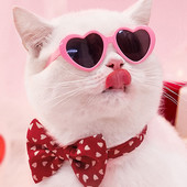 Pet Cat Creative Heart Saulesbrilles Suns Kaķis Saulesbrilles Cosplay Brilles Puppy Kitty Pet Smieklīgi Brilles Fotogrāfijas Rekvizīti Ballīšu dekorēšana