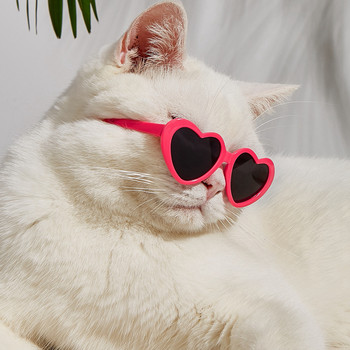 Pet Cat Creative Heart Sunglasses Dog Cat Sunglasses Cosplay Glasses Puppy Kitty Pet Funny Eyewear Photos Props Party Decoratio