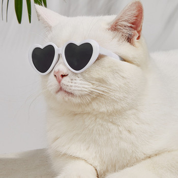 Pet Cat Creative Heart Sunglasses Dog Cat Sunglasses Cosplay Glasses Puppy Kitty Pet Funny Eyewear Photos Props Party Decoratio