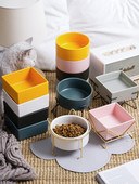 Keramička zdjela za mačke Zdjela za hranu za štence sa željeznim nosačem Postolje Zdjela za vodu Hrana za pse Oprema za kućne ljubimce Pijenje Hranjenje Hranilica velikog kapaciteta