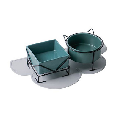 Keramička zdjela za mačke Zdjela za hranu za štence sa željeznim nosačem Postolje Zdjela za vodu Hrana za pse Oprema za kućne ljubimce Pijenje Hranjenje Hranilica velikog kapaciteta