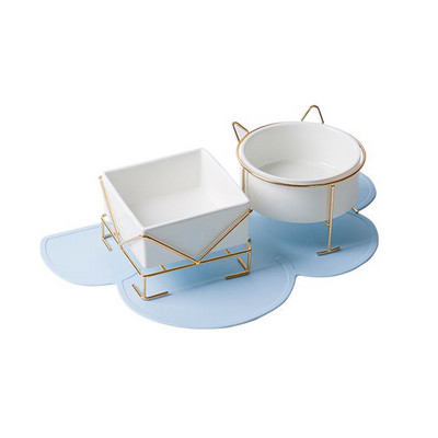 Keramička zdjela za mačke Zdjela za hranu za štence sa željeznim nosačem Postolje Zdjela za vodu Hrana za pse Oprema za kućne ljubimce Pijenje Hranjenje Hranilica velikog kapaciteta