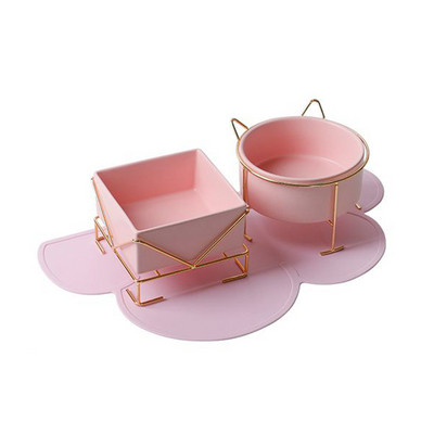 Keramička zdjela za mačke Zdjela za hranu za štence sa željeznim nosačem Postolje Zdjela za vodu Hrana za pse Oprema za kućne ljubimce Pijenje Hranjenje Hranilica velikog kapaciteta