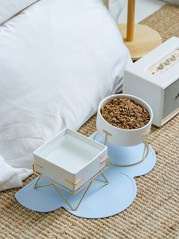 Keramička zdjela za mačke Zdjela za hranu za štence sa željeznim nosačem Postolje Zdjela za vodu Hrana za pse Oprema za kućne ljubimce Pijenje Hranjenje Hranilica velikog kapaciteta