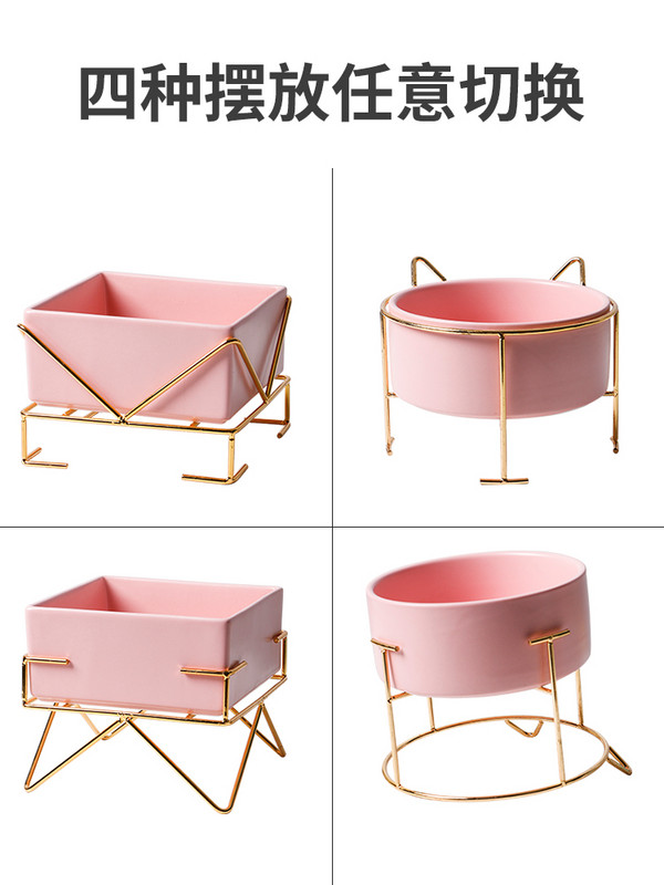 Keramička zdjela za mačke Zdjela za hranu za štence sa željeznim nosačem Postolje Zdjela za vodu Hrana za pse Oprema za kućne ljubimce Pijenje Hranjenje Hranilica velikog kapaciteta