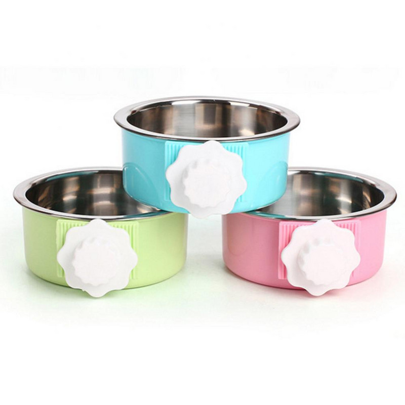 Nova moda Viseći kavez za hranjenje od nehrđajućeg čelika Fiksna hrana Voda Kućni ljubimac Mačka Pas Zdjela Kućni ljubimac Štene Pribor za mačke Dodaci