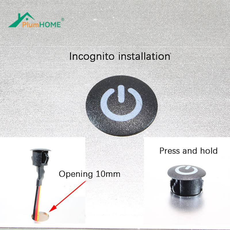 Dimmer LED 5V 12V 24V Încastrat senzor tactil Buton de control Buton Comutator reglabil pentru bandă LED DIY Dulap pat dulap