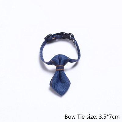 Skaisti vienkrāsaini mājdzīvnieki kaķu kaklasiksnas Regulējamas kucēnu čivavas kaklarotas drošības sprādzes džinsa kaķēnu tauriņa kaklasaite truša kaklasaite