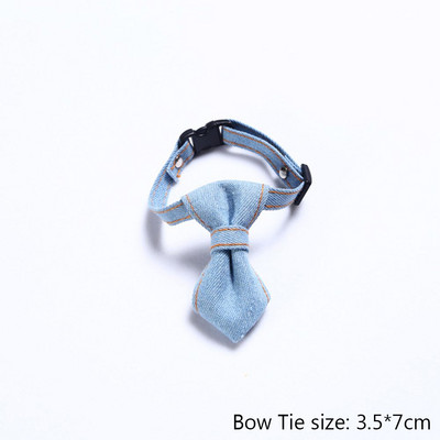 Skaisti vienkrāsaini mājdzīvnieki kaķu kaklasiksnas Regulējamas kucēnu čivavas kaklarotas drošības sprādzes džinsa kaķēnu tauriņa kaklasaite truša kaklasaite