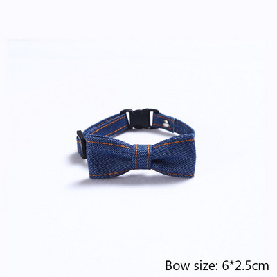 Skaisti vienkrāsaini mājdzīvnieki kaķu kaklasiksnas Regulējamas kucēnu čivavas kaklarotas drošības sprādzes džinsa kaķēnu tauriņa kaklasaite truša kaklasaite