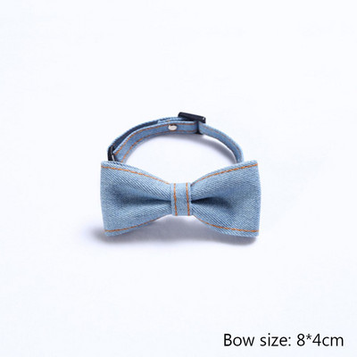 Skaisti vienkrāsaini mājdzīvnieki kaķu kaklasiksnas Regulējamas kucēnu čivavas kaklarotas drošības sprādzes džinsa kaķēnu tauriņa kaklasaite truša kaklasaite