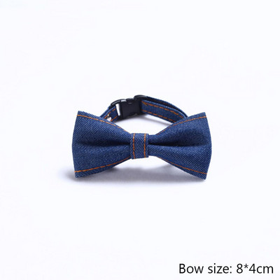 Skaisti vienkrāsaini mājdzīvnieki kaķu kaklasiksnas Regulējamas kucēnu čivavas kaklarotas drošības sprādzes džinsa kaķēnu tauriņa kaklasaite truša kaklasaite