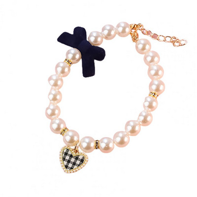 Guler adorabil pentru animale de companie Bowknot universal câine pisoi imitație de perle guler bijuterii colier confortabil pentru animale de companie Accesorii pentru animale de companie