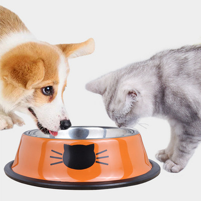 Új összeszerelhető, többszínű rozsdamentes acél kutya macskatál, csúszásmentes, leesésmentes enni ital edénytartó etető edény