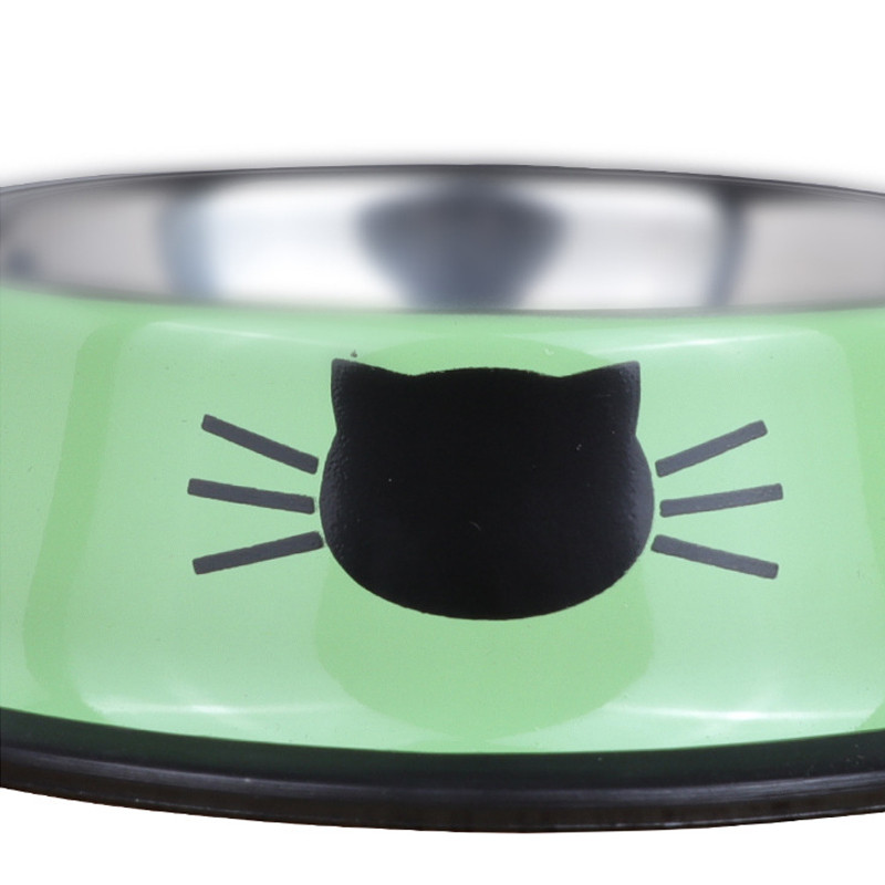 Jauna saliekama daudzkrāsaina nerūsējošā tērauda suņu kaķu bļoda Neslīdoša, nekrītoša ēšanas dzēriena lolojumdzīvnieku barības trauks padevējam trauku bļoda