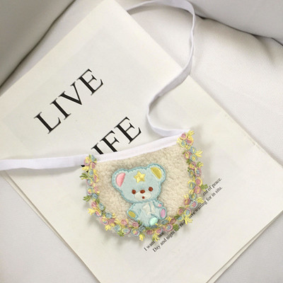 Korea stiilis koerapidu sünnipäevaks plüüs sall rinnatükk, rinnatükk, kass, sülg, rätik Bichon Frise