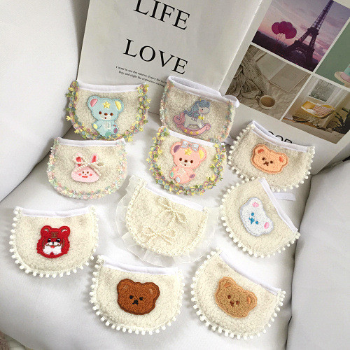 Korea stiilis koerapidu sünnipäevaks plüüs sall rinnatükk, rinnatükk, kass, sülg, rätik Bichon Frise