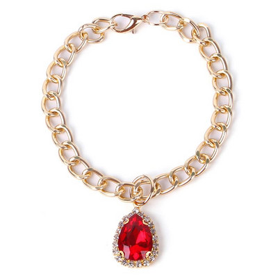 Modes kristāla kulons mājdzīvnieku kaklasiksna Modes svētku ballīšu kaklasiksnas mājdzīvniekiem Zelta krāsa Ķēde Kaķi kucēni Suņi Piederumi Aksesuāri