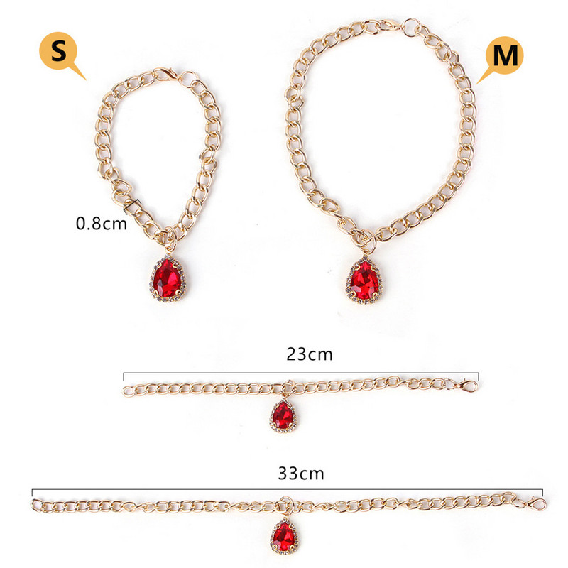 Modes kristāla kulons mājdzīvnieku kaklasiksna Modes svētku ballīšu kaklasiksnas mājdzīvniekiem Zelta krāsa Ķēde Kaķi kucēni Suņi Piederumi Aksesuāri