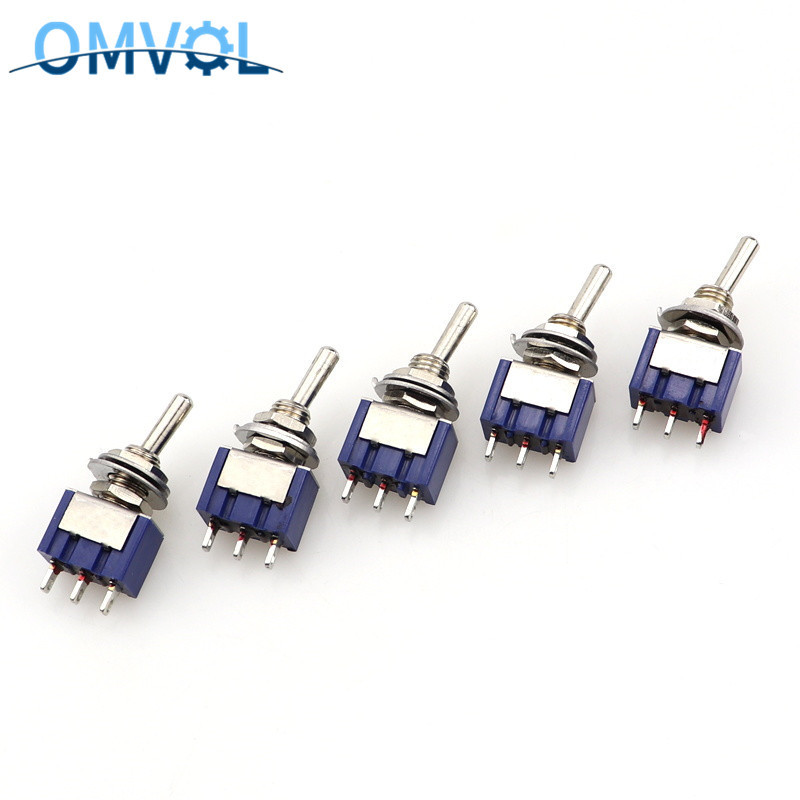 5 tk Mini MTS-102 3 kontaktiga SPDT ON-ON 6A 125 VAC miniatuursed lülitid