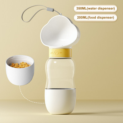 Naujas nešiojamas šunų vandens buteliuko tiekimo dubuo 2 viename šunims lauke keliaujantys vaikščiojimo geriamasis butelis šėrimo dubenys mažiems dideliems šunims