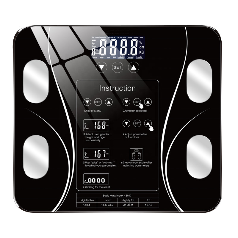 Digitalna kupaonska vaga za masnoću, LED zaslon, vaga za tjelesnu masnoću, elektronska vaga, vaga za ljudsko zdravlje