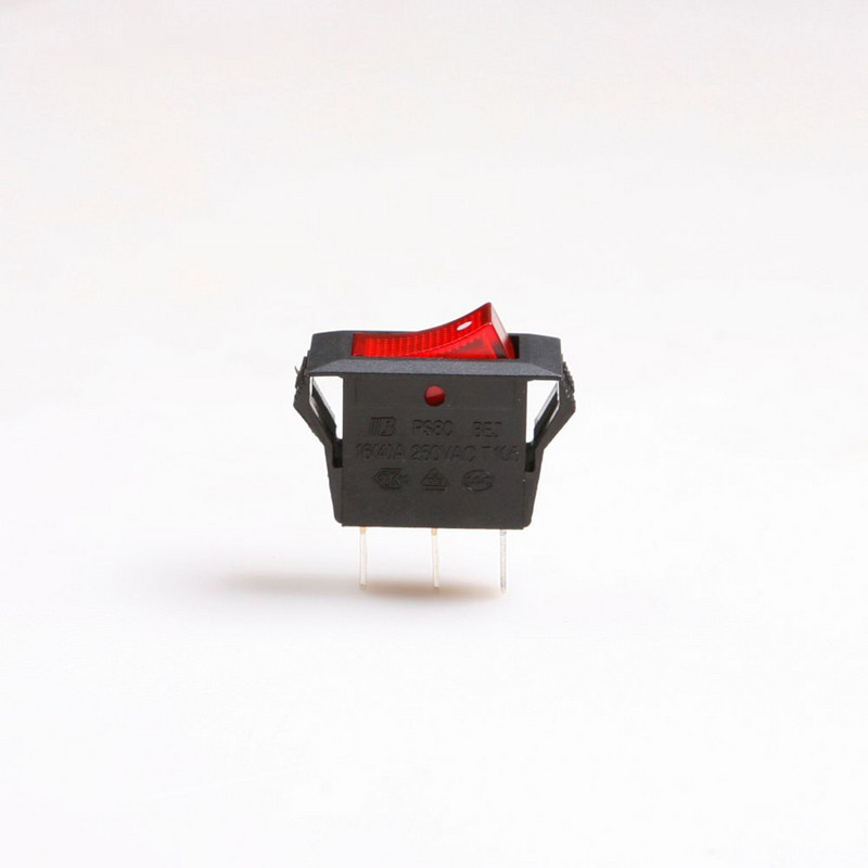 10 gab 3 Pin Rocker Switch Barošanas slēdži 16A 250V T85/55 50Hz Pozīcija Sarkanās pogas stiprinājums