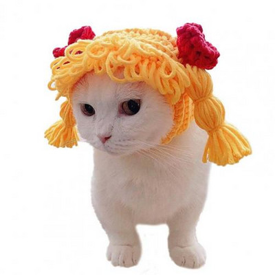 Mājdzīvnieka cepure Galvassegas bizes Dizaina foto rekvizīti Mīksti, jautri mājdzīvnieku kucēnu cepure Pavasara suņu kaķu apģērbu aksesuāri Foto rekvizīti