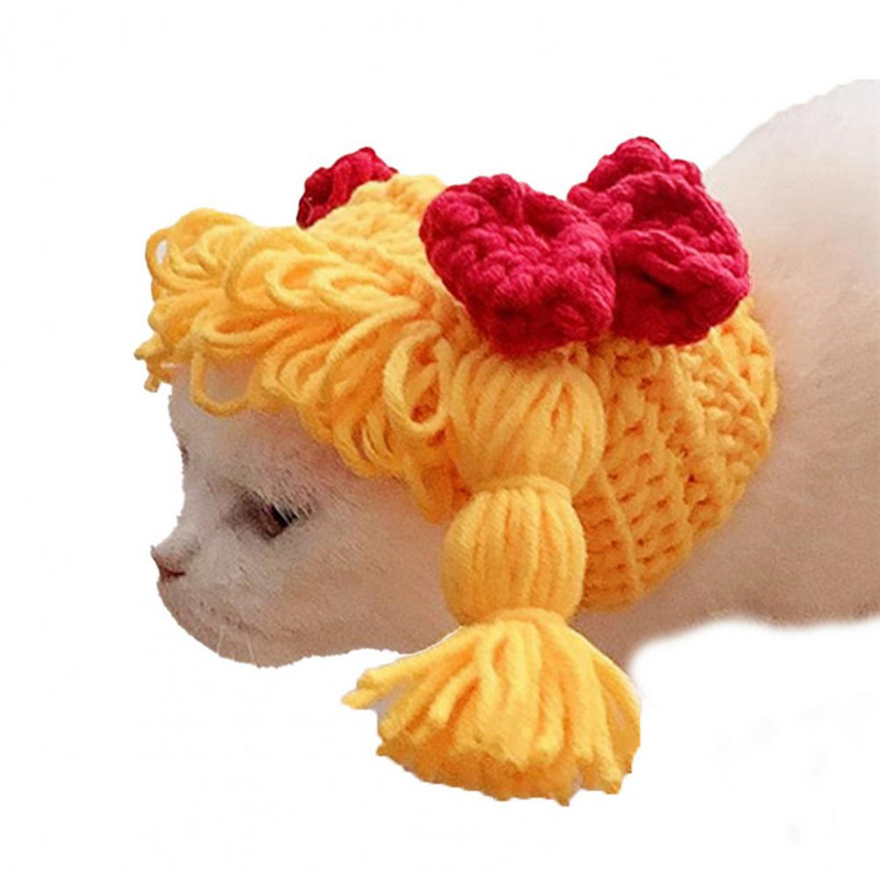 Mājdzīvnieka cepure Galvassegas bizes Dizaina foto rekvizīti Mīksti, jautri mājdzīvnieku kucēnu cepure Pavasara suņu kaķu apģērbu aksesuāri Foto rekvizīti