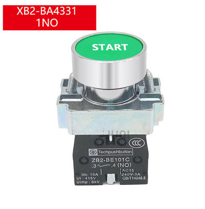 1Gb 22 mm pogas slēdzis pašatiestatīt XB2 plakanā spiedpoga avārijas apturēšanas palaišana NO/NC barošanas slēdzis B2-BA4342 XB2-BA31 XB2-BA42