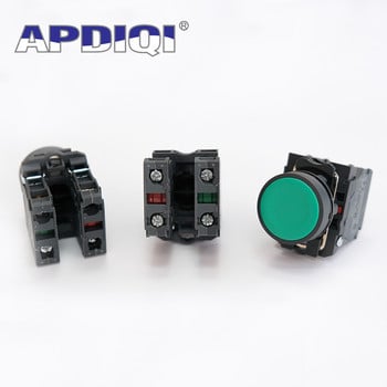 1Pcs XB5 AA31 Пластмасов рестарт Power Start Stop Momentary Push Button Switch Normal Open NO NC Red Green Yellow 22mm ZB5