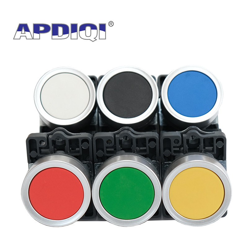 1Pcs XA2 CA31 Plastični Ponovno pokretanje Napajanje Start Stop Trenutačno pritisni prekidač Normalno otvoren NO NC Crveno Zeleno Žuto Bijelo 22 mm