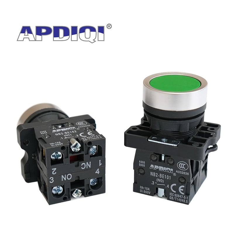 1Pcs XA2 CA31 Plastični Ponovno pokretanje Napajanje Start Stop Trenutačno pritisni prekidač Normalno otvoren NO NC Crveno Zeleno Žuto Bijelo 22 mm