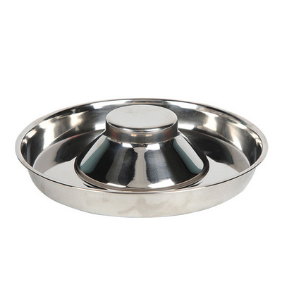 Lemmiklooma roostevabast terasest koerakauss kutsikate kasside toitmisnõu hõbedane ohutu aeglane söötja veekauss Vastupidav lemmikloomade söötmiskauss ja vesi