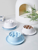 Slow Food Basin mājdzīvnieku galda piederumi kaķiem un suņiem, universāli, lai novērstu aptaukošanos no pārāk ātras ēšanas kakla aizsardzībai mājdzīvnieku piederumi