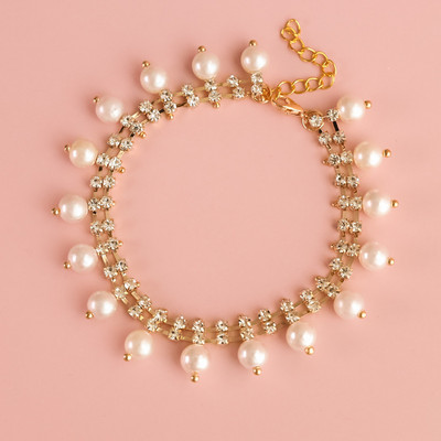 Luksuzna biserna ogrlica za pse Nakit Zlatni/srebrni lanac Ogrlica za pse s dijamantima Podesiva za male srednje pse Mačke Dodaci za kućne ljubimce