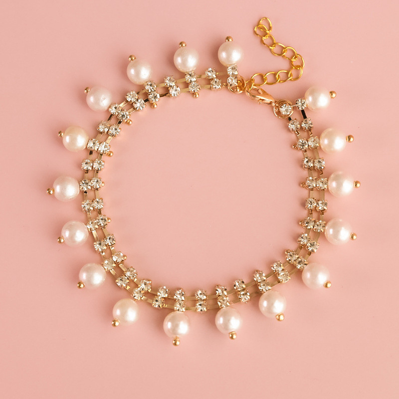 Luksuzna biserna ogrlica za pse Nakit Zlatni/srebrni lanac Ogrlica za pse s dijamantima Podesiva za male srednje pse Mačke Dodaci za kućne ljubimce