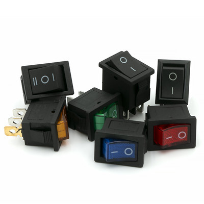 5 ΤΕΜ KCD1 Rocker Switch with Light 3Pin 4pin 6pin 6A/250V 10A/125VAC Red Blue Green Yellow Διακόπτης τριών σταδίων δύο σταδίων