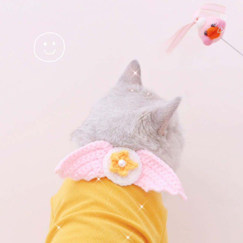 Ogrlica za mačku Pletena krila Vunena zvijezda Podesivi Zeko Zec Pas Ogrlica Rođendanska uspomena na kućnog ljubimca Božićni dodaci